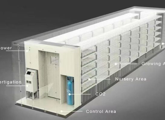 Material de cubierta de acero Sistema hidropónico de contenedores de cultivo vertical para techo en forma