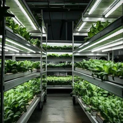 Estructura de acero de doble capa Contenedor de envío Invernadero para la plantación de verduras de hoja