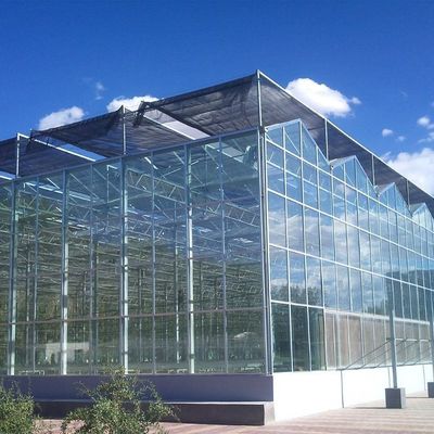 Invernadero de techo de estilo Venlo con control de humedad de múltiples tramos para plantas hidropónicas