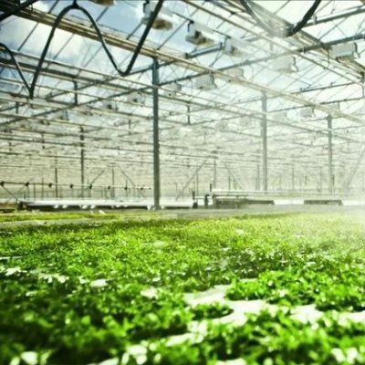 Invernadero de iluminación controlada por rociador de agua de doble capa para soluciones de plantación
